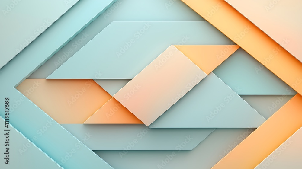 Poster geometric minimalist art dynamic digital creation with top-down color harmony