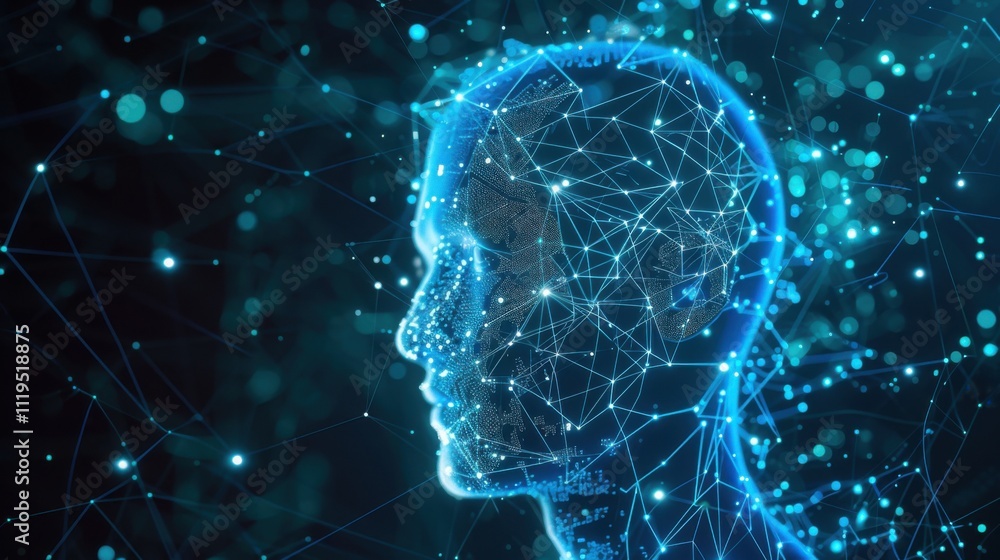 Poster artificial intelligence. technology web background. virtual concept