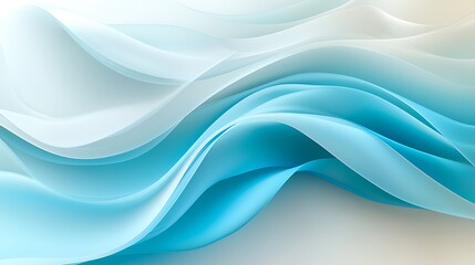 Obraz premium Flowing blue and white waves modern abstract art for a calm interior design