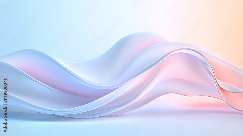 Poster digital design of flowing fabric art a modern abstract display with soft aesthetic colors
