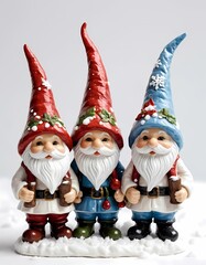 "let it snow" featuring three adorable winter gnomes
