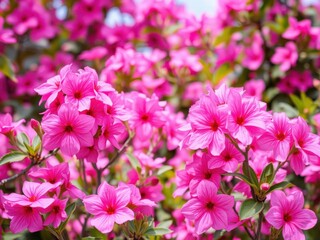 Fototapeta premium Pink flowers in full bloom create a stunning and colorful background, vibrant, flora