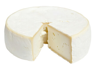 Fresh goat cheese transparent background rustic kitchen environment culinary product