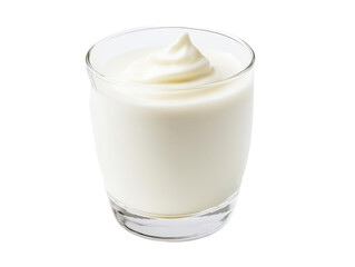Delicious fresh yogurt in a glass a transparent background perfect for healthy living
