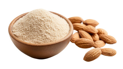 Isolated fresh almond flour transparent background for culinary uses high-quality food