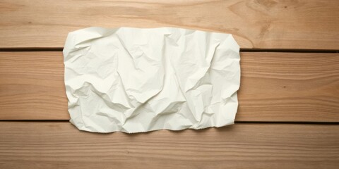 Obraz premium Texture of crumpled paper placed on rustic wooden background, perfect for stylish and natural design projects, material, blank