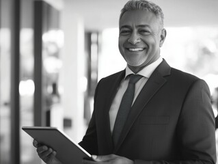 Fototapeta premium Businessman Holding Tablet