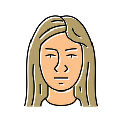 determination woman expression color icon vector. determination woman expression sign. isolated symbol illustration