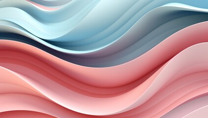 Obraz premium A smooth blend of undulating curves in warm oranges and cool blues creating a soothing abstract design.