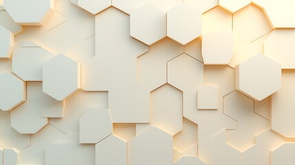 Minimalistic hexagonal wall design contemporary abstract art for digital spaces