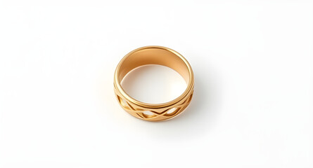 golden ring on white background