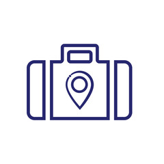 travel icon. suitcase and location.  Vacation vector Contains designs, travel, holidays, summer, holidays, tourism and more. line design style