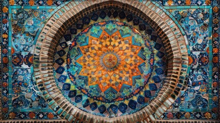 Obraz premium Detail of the dome of the Sultan Ahmed Mosque in Istanbul,