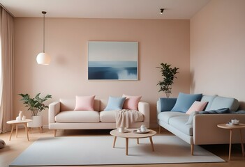 Modern Japani Style Apartment: Beige Couch and Minimalist Design