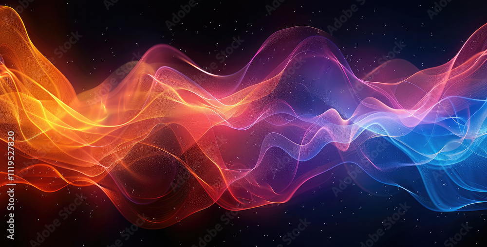 Leinwandbilder an abstract representation of music as waves of color, each tone and frequency forming a unique visu