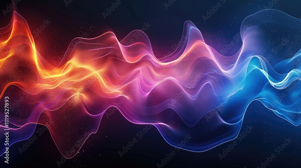 Leinwandbilder an abstract representation of music as waves of color, each tone and frequency forming a unique visu