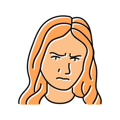 disappointment woman expression color icon vector. disappointment woman expression sign. isolated symbol illustration