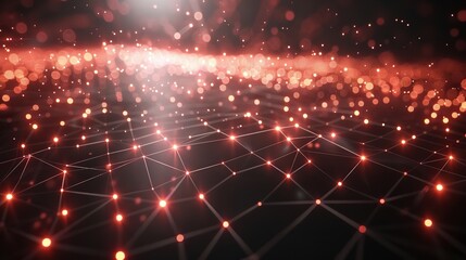 Obraz premium Technology pattern abstract net lines with small dots on every line technology background.