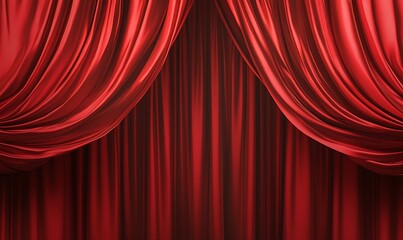 red stage curtains, Generative Ai