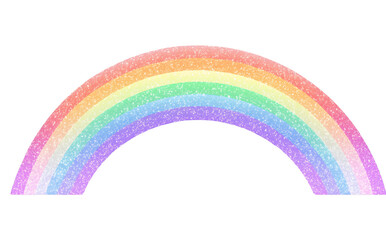 pastel glitter rainbow arc on transparent background