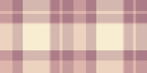 Realistic seamless plaid fabric, scottish background tartan check. Calm textile texture vector pattern in light and pastel colors.