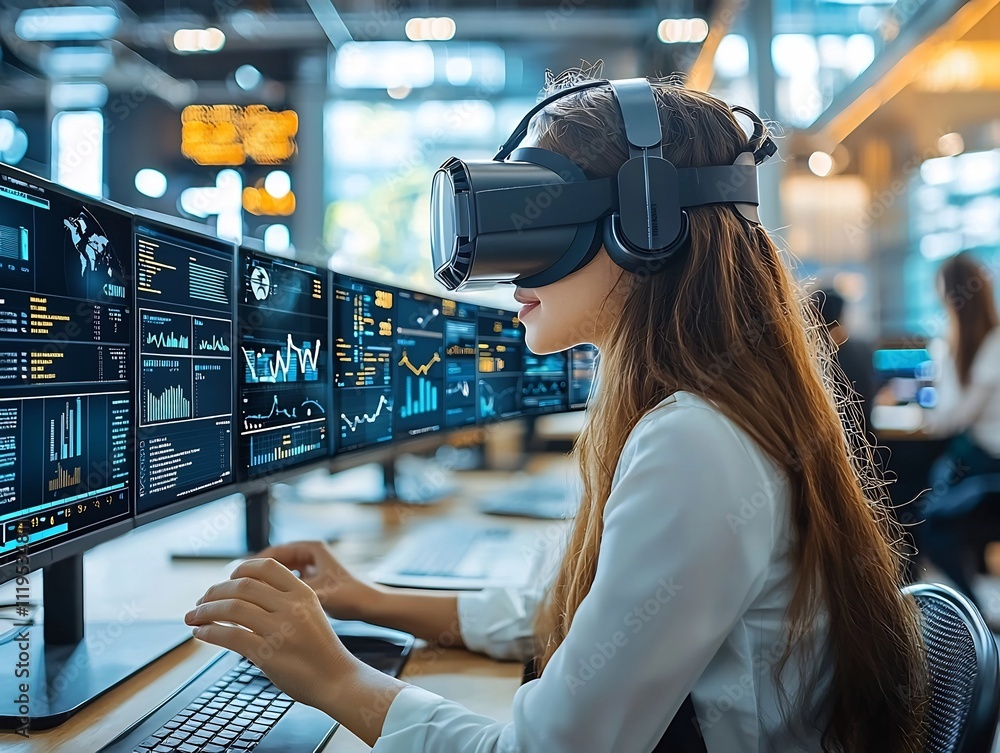 Poster virtual economics class simulating business and decision making in real time