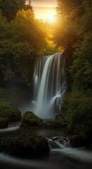 Obraz premium リラックス マイナスイオン 滝 Relaxation Negative Ion Waterfall