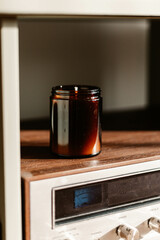 brown apothecary jar