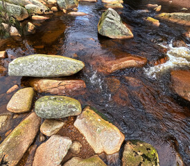 Jizera River in the Jizera Mountains, the border of Poland and the Czech Republic. Natural landscape