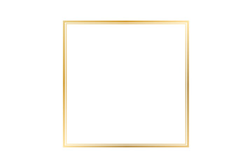 Gold square frame isolated on white