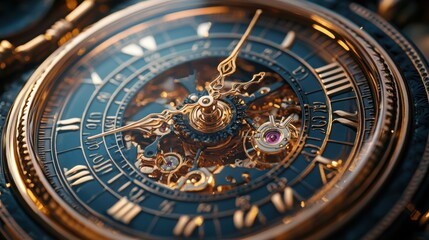 Obraz premium Luxury Gold Pocket Watch Closeup.