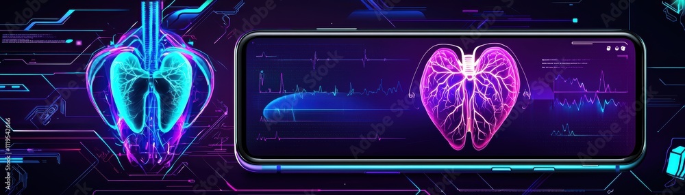 Poster ai-driven mobile app enhancing sleep quality digital health analysis futuristic environment interact