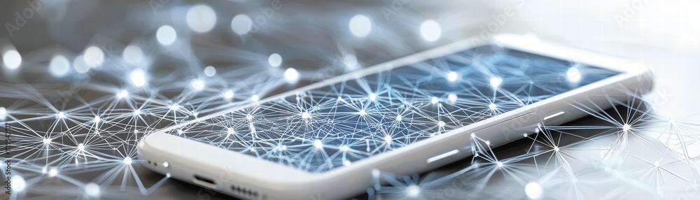 Aufkleber futuristic ai mobile dashboard enhancing connectivity innovation digital technology modern workspace