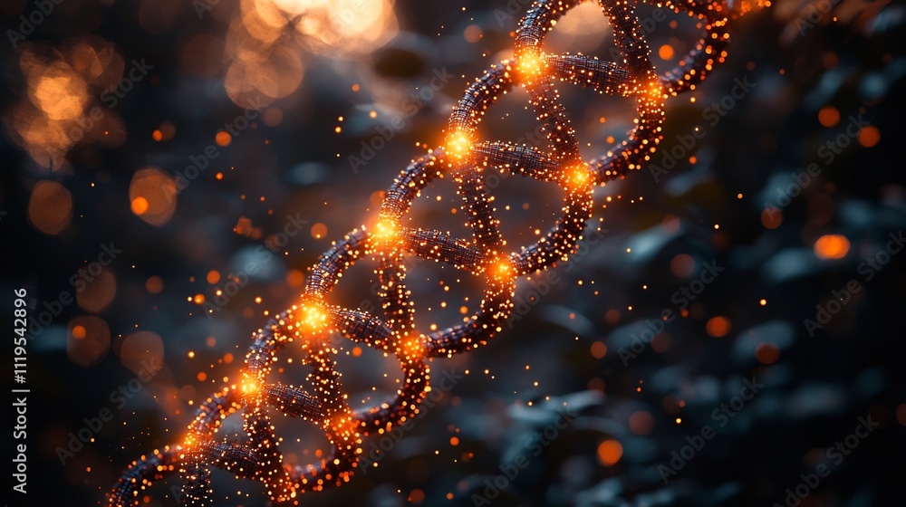 Aufkleber glowing data embedded in dna strand symbolizing limitless storage capacity