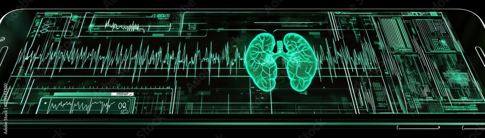 Poster ai-powered mobile health monitoring innovative smartphone interface for lung health analysis and dat