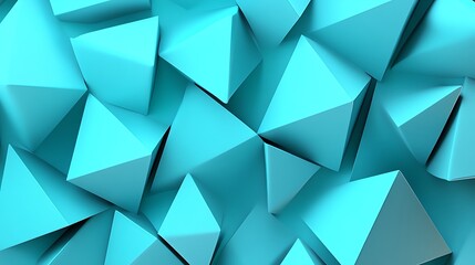 Fototapeta premium Cyan triangles arranged in a gradient pattern for a striking visual effect. 