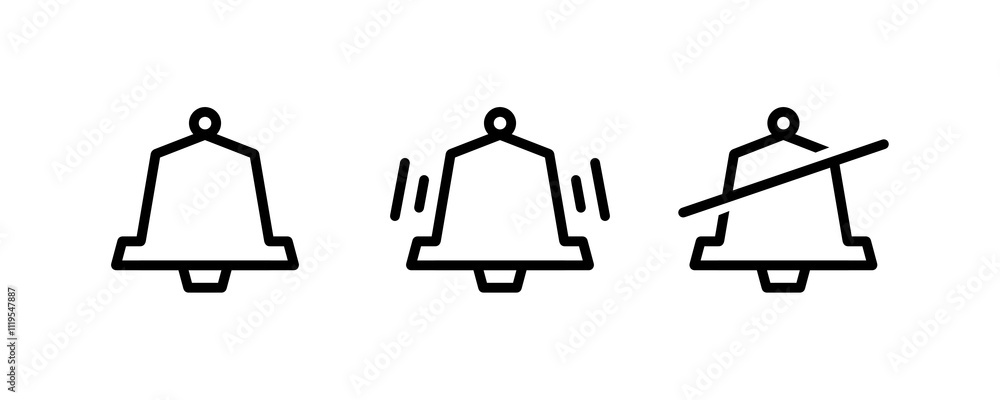 Aufkleber notification bell icon set with simple and modern design for web and app