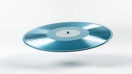 a blue shiny vinyl record isolated on white background