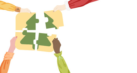 People working together on Christmas