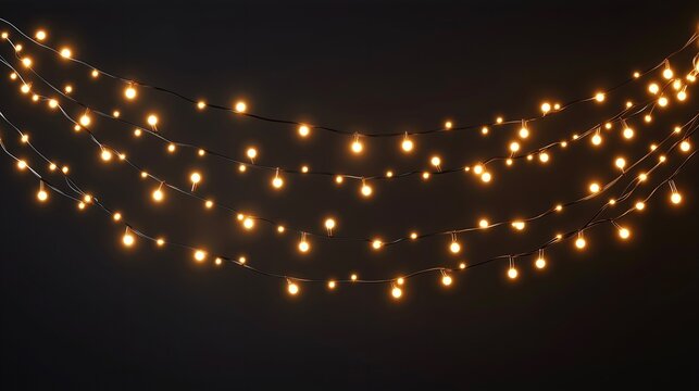 string lights on black background wallpaper