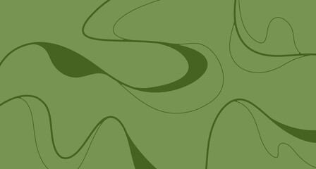 minimalist lines, green wave pattern