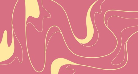 Obraz premium minimalist lines, wave pattern, pink, yellow