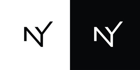 Minimalist NY Logo Design on Black and White Background