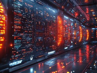 Futuristic Smart Grid Hub with AI Powered Holographic Interfaces for Energy Flow Monitoring and Distribution