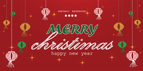 Luxury and elegant red gradient banner template design. Christmas text effect. Suitable for poster, banner, invitation, card, web