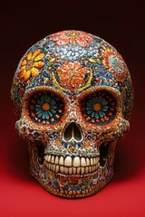 A decorated skull for the Day of the Dead.