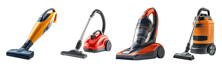 Fototapeta premium Vacuum Cleaners Isolated on Transparent Background
