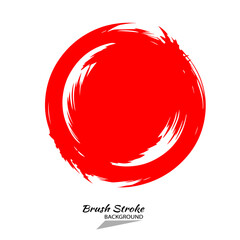 Vector red circle brush strokes