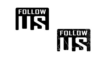 Fototapeta premium Follow us emblem, black isolated silhouette