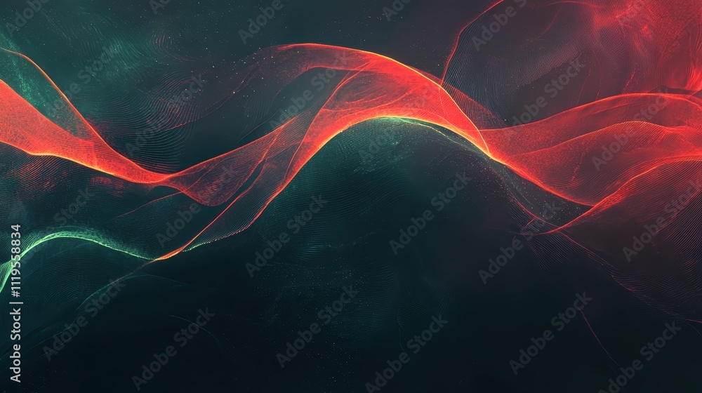 Poster elegant dynamic dark background with grainy texture and fluid waves of color